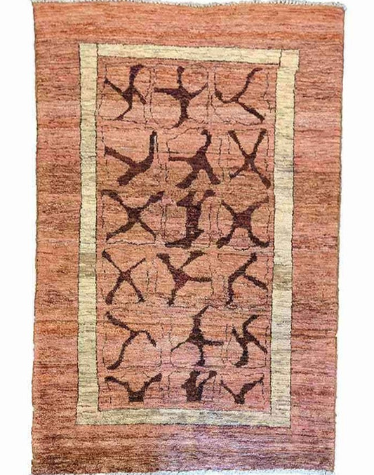 142 x 90 cm Pink & Dark Red Rug - Rugoutlet