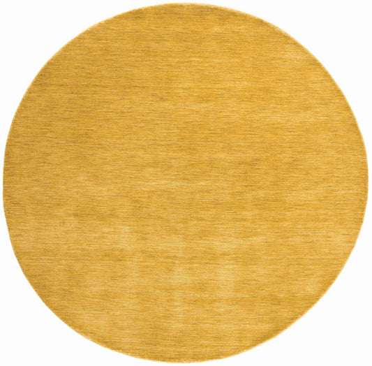 150x150 cm wool yellow round Rug-HLC200126 - Rugoutlet