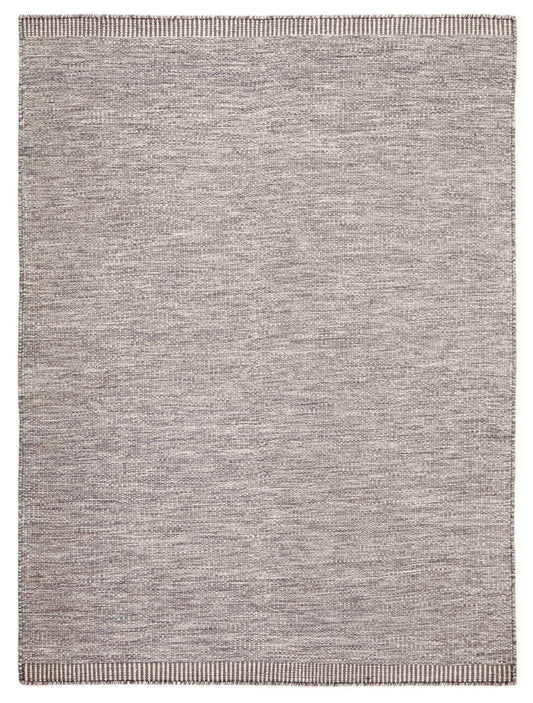 90x60 cm wool Black Rug-J-96-03, Steel - Rugoutlet