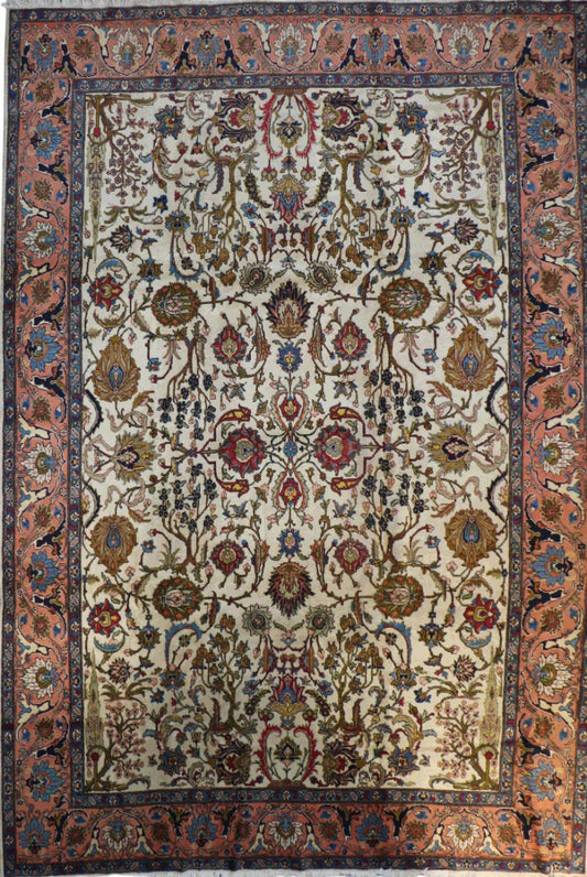 A traditional Persian Tabriz wool rug