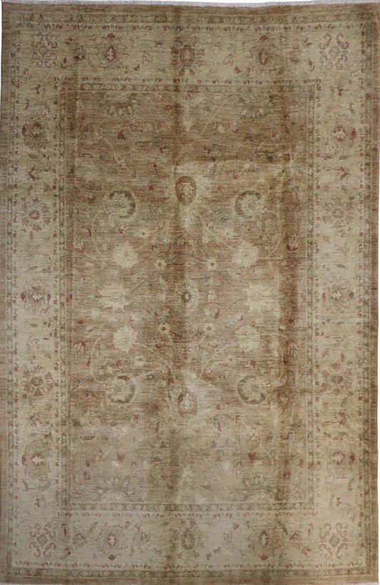 An earthy brown wool rug