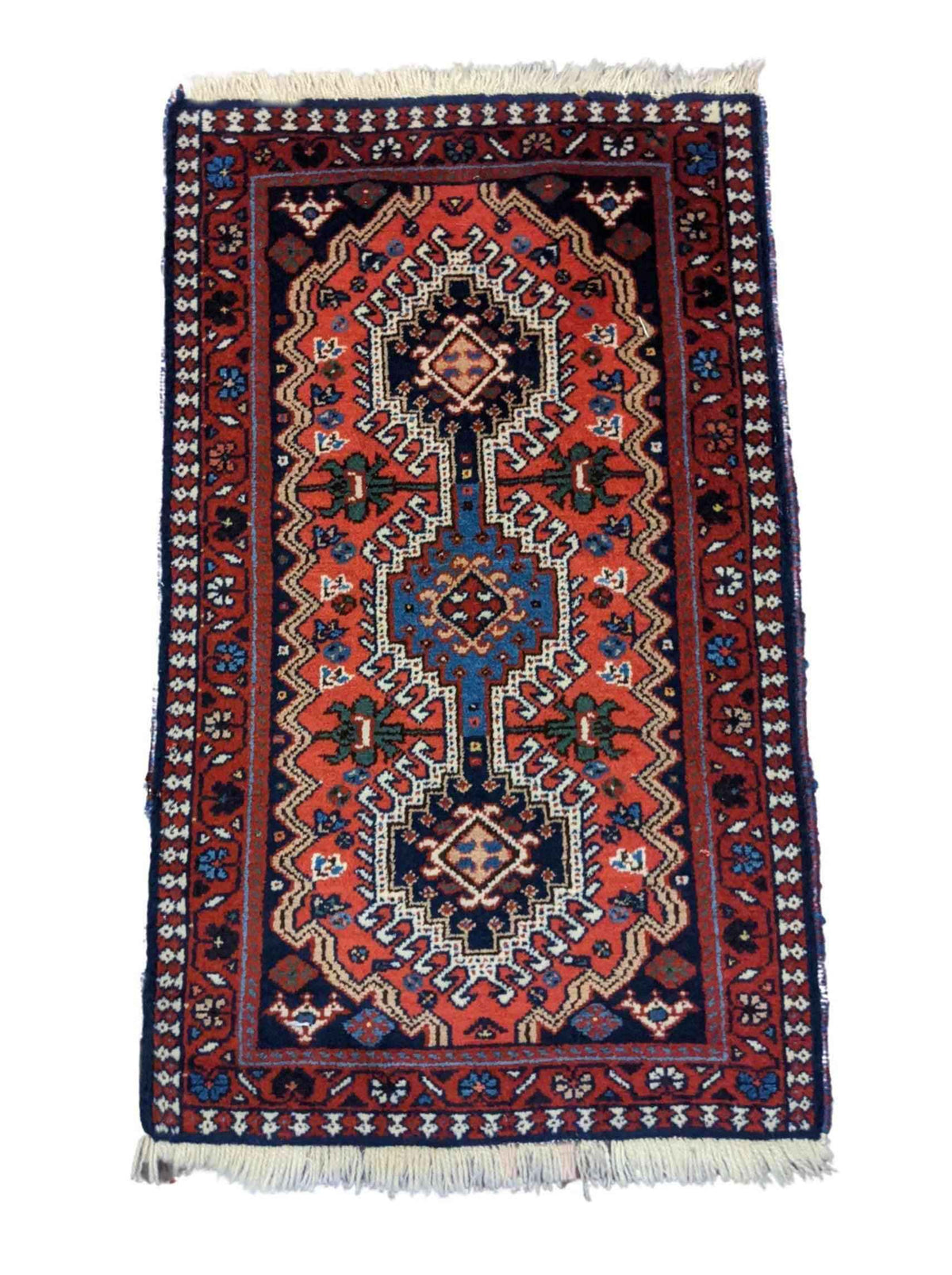 100 x 58 cm Persian yalameh Tribal Red Small Rug - Rugmaster