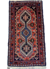 100 x 58 cm Persian yalameh Tribal Red Small Rug - Rugoutlet