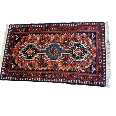 100 x 58 cm Persian yalameh Tribal Red Small Rug - Rugmaster