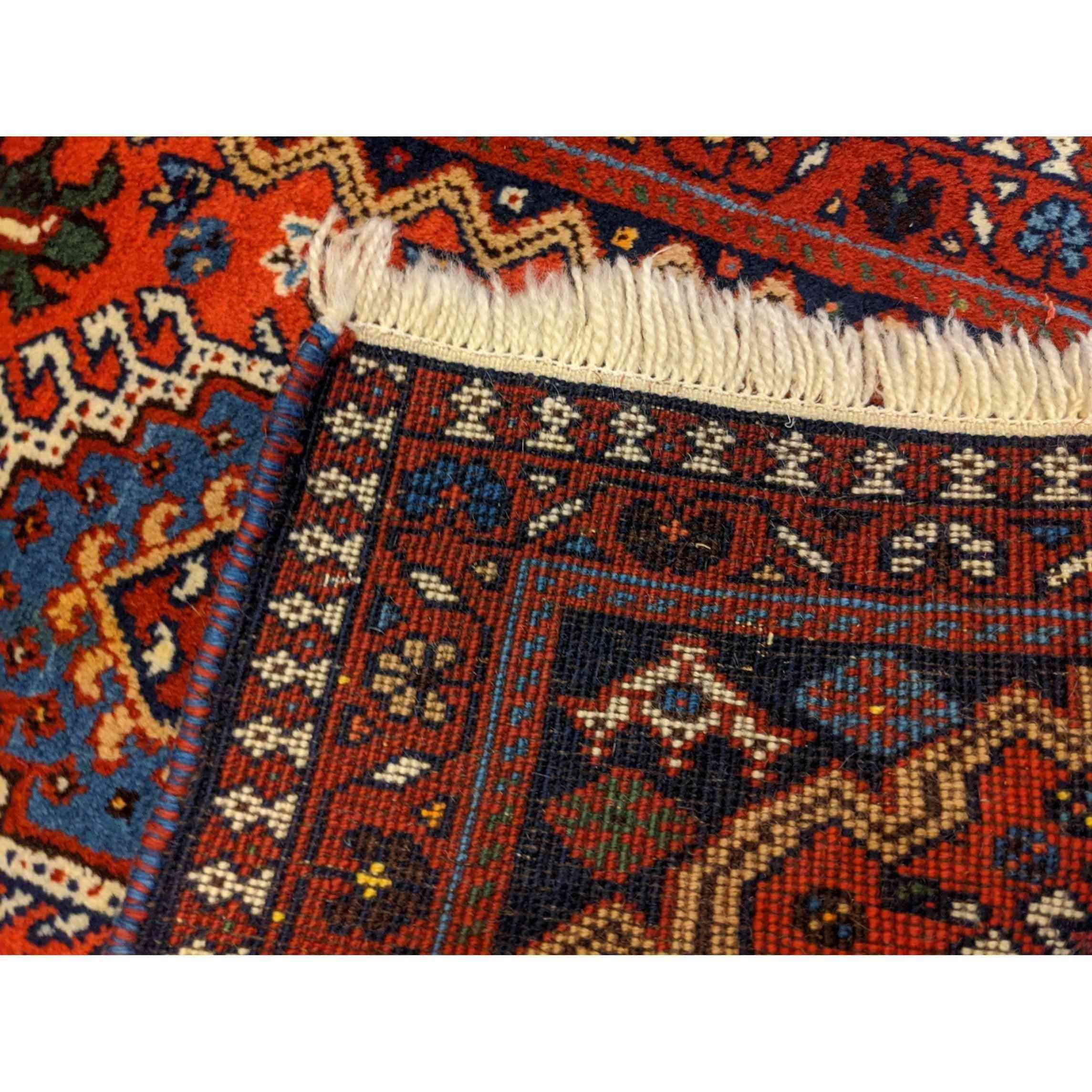 100 x 58 cm Persian yalameh Tribal Red Small Rug - Rugoutlet