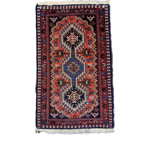 100 x 58 cm Persian yalameh Tribal Red Small Rug - Rugmaster