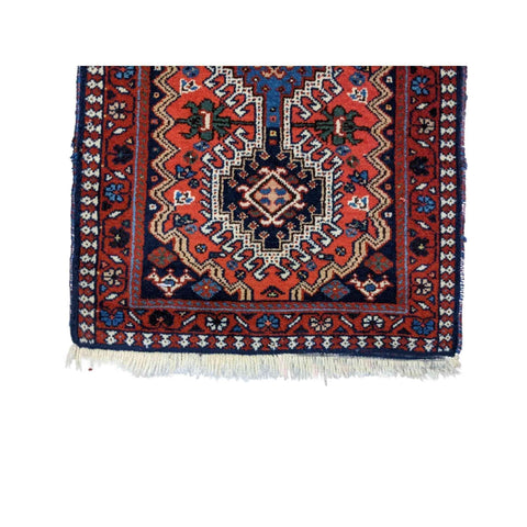 100 x 58 cm Persian yalameh Tribal Red Small Rug - Rugmaster