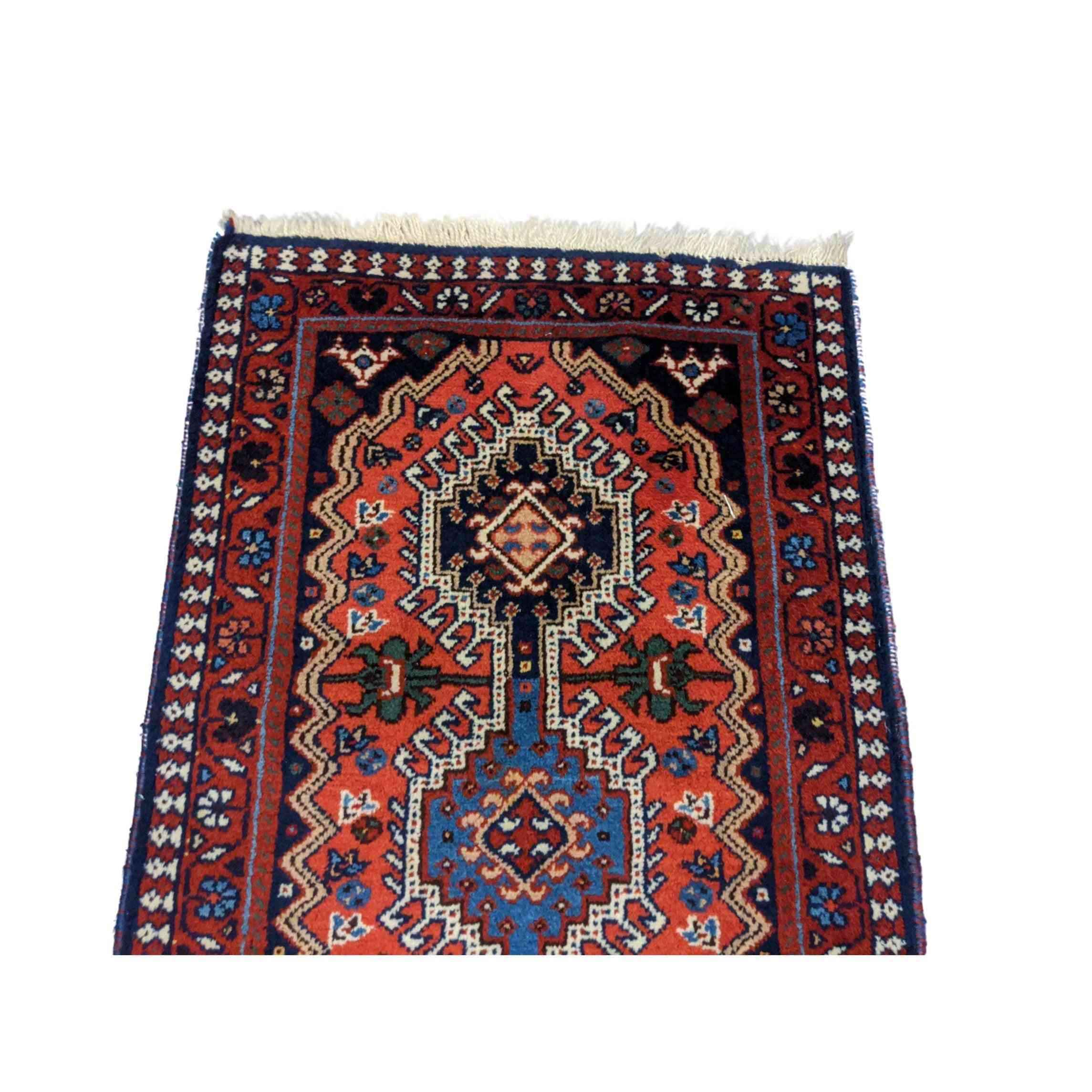 100 x 58 cm Persian yalameh Tribal Red Small Rug - Rugoutlet