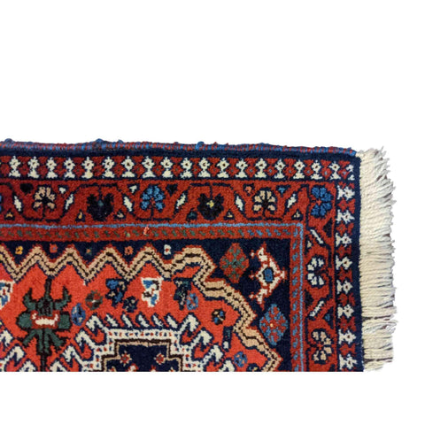 100 x 58 cm Persian yalameh Tribal Red Small Rug - Rugmaster
