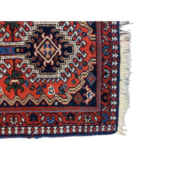 100 x 58 cm Persian yalameh Tribal Red Small Rug - Rugoutlet