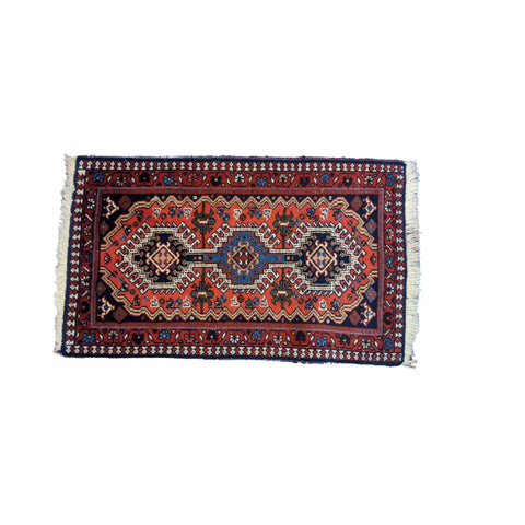 100 x 58 cm Persian yalameh Tribal Red Small Rug - Rugmaster