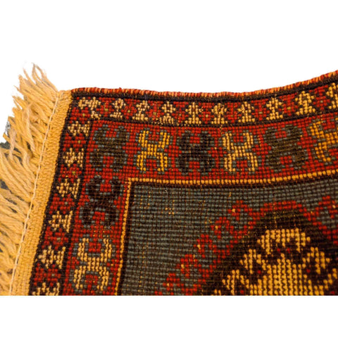 100 x 60 cm Persian Yalameh Tribal Blue Small Rug - Rugmaster
