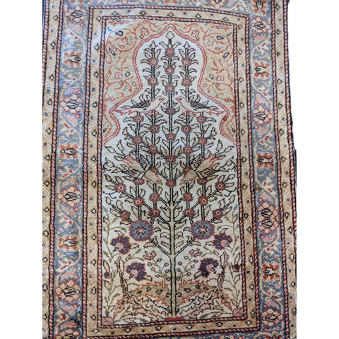 100 x 60 cm Silk Anatolian Harake Modern Gold Small Rug - Rugmaster