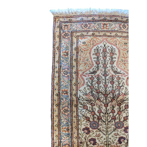 100 x 60 cm Silk Anatolian Harake Modern Gold Small Rug - Rugmaster