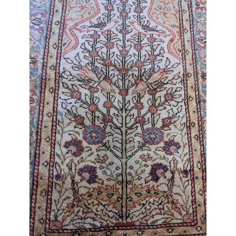 100 x 60 cm Silk Anatolian Harake Modern Gold Small Rug - Rugmaster
