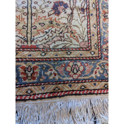100 x 60 cm Silk Anatolian Harake Modern Gold Small Rug - Rugmaster