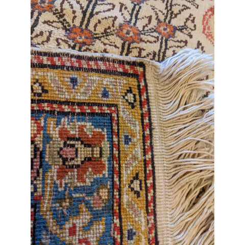 100 x 60 cm Silk Anatolian Harake Modern Gold Small Rug - Rugmaster