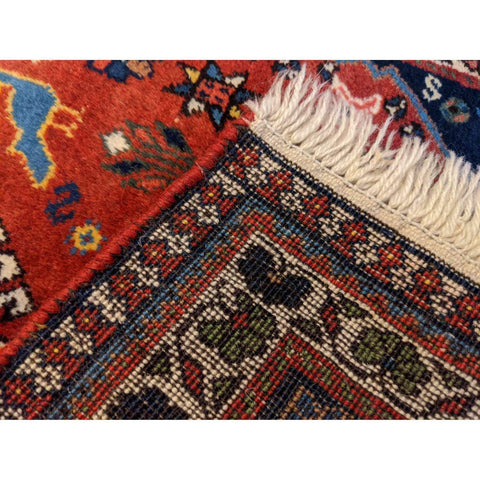 100 x 62 cm Persian yalameh Tribal Red Small Rug - Rugmaster