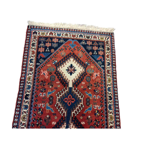 100 x 62 cm Persian yalameh Tribal Red Small Rug - Rugmaster