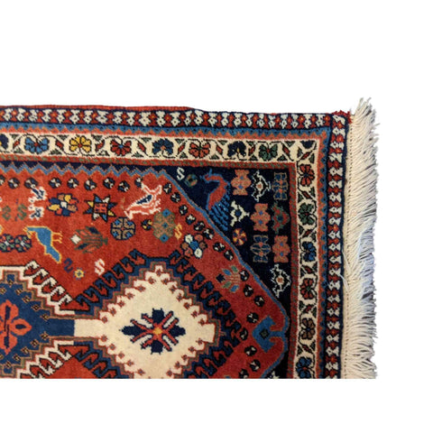 100 x 62 cm Persian yalameh Tribal Red Small Rug - Rugmaster