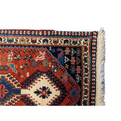 100 x 62 cm Persian yalameh Tribal Red Small Rug - Rugoutlet