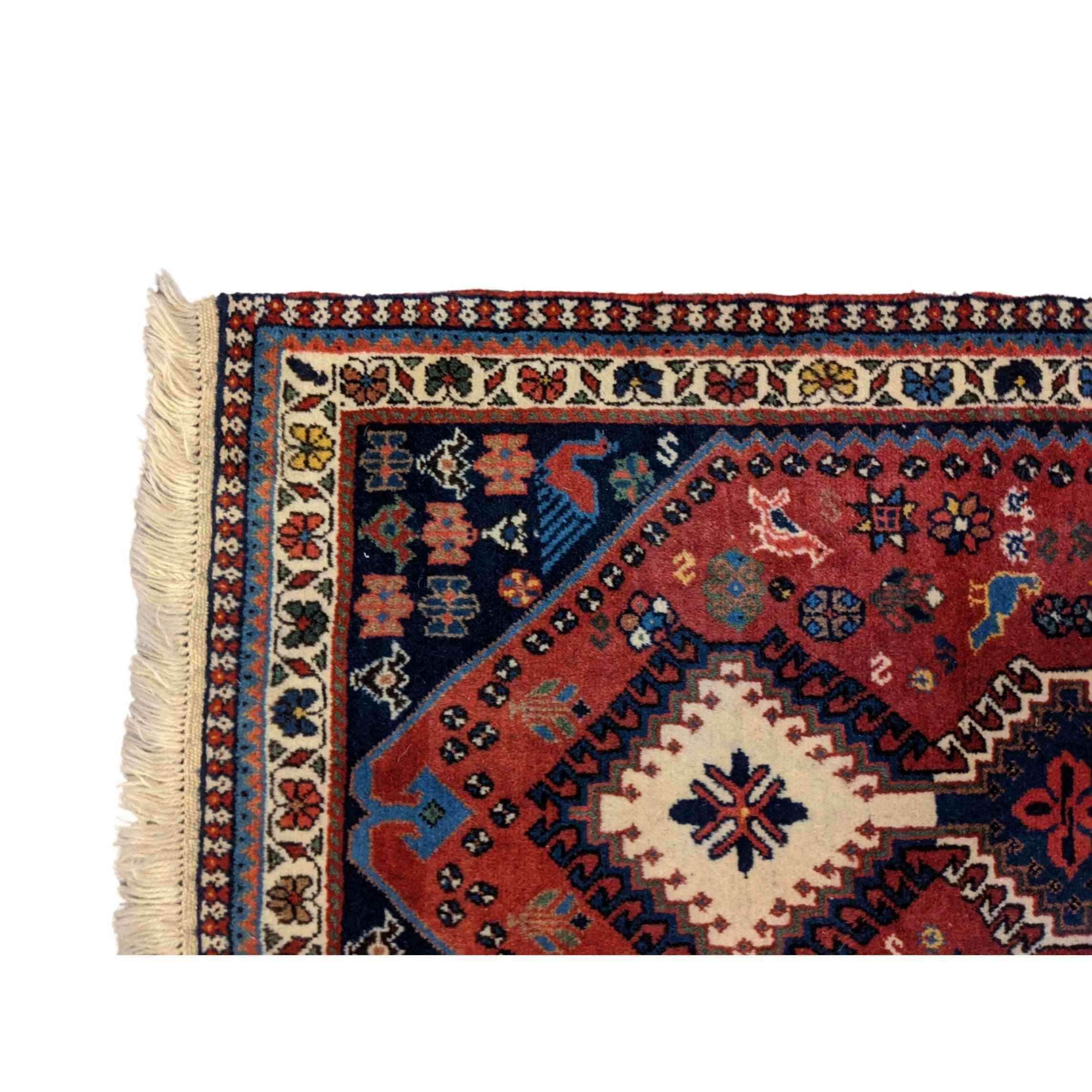 100 x 62 cm Persian yalameh Tribal Red Small Rug - Rugoutlet