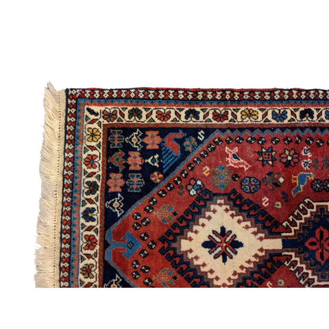 100 x 62 cm Persian yalameh Tribal Red Small Rug - Rugmaster