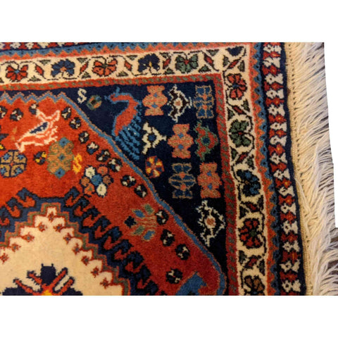 100 x 62 cm Persian yalameh Tribal Red Small Rug - Rugmaster