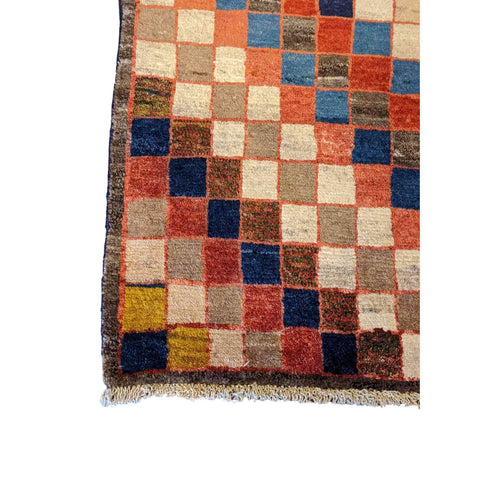 100 x 71 cm Persian Gabbeh Tribal Multi coloured Small Rug - Rugoutlet