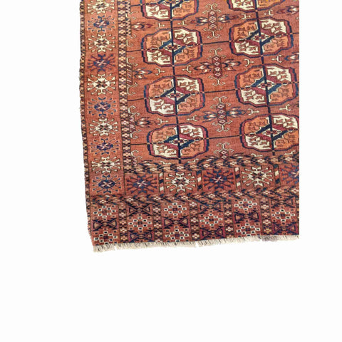 100 x 95 cm Old Turkomen Tribal Red Rug - Rugoutlet