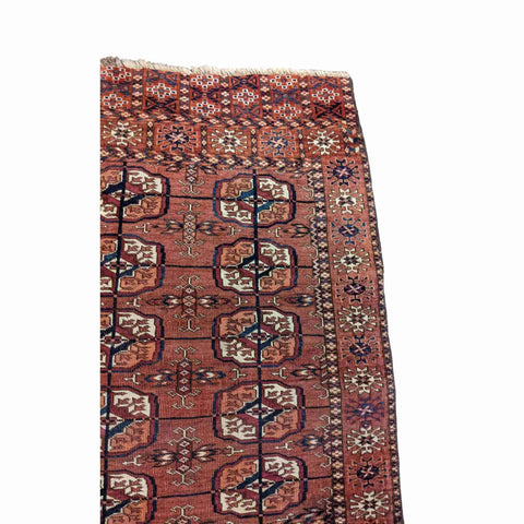 100 x 95 cm Old Turkomen Tribal Red Rug - Rugoutlet