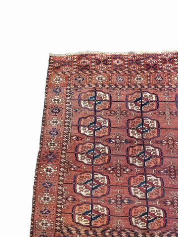 100 x 95 cm Old Turkomen Tribal Red Rug - Rugoutlet