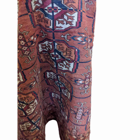 100 x 95 cm Old Turkomen Tribal Red Rug - Rugoutlet