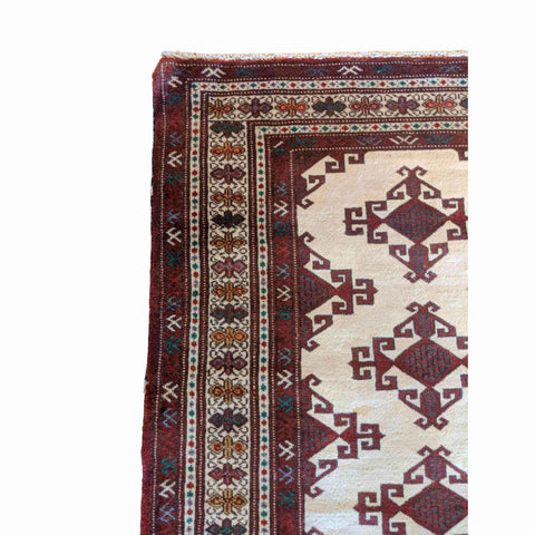 102 x 90 cm Turkaman Tribal Brown Rug - Rugoutlet