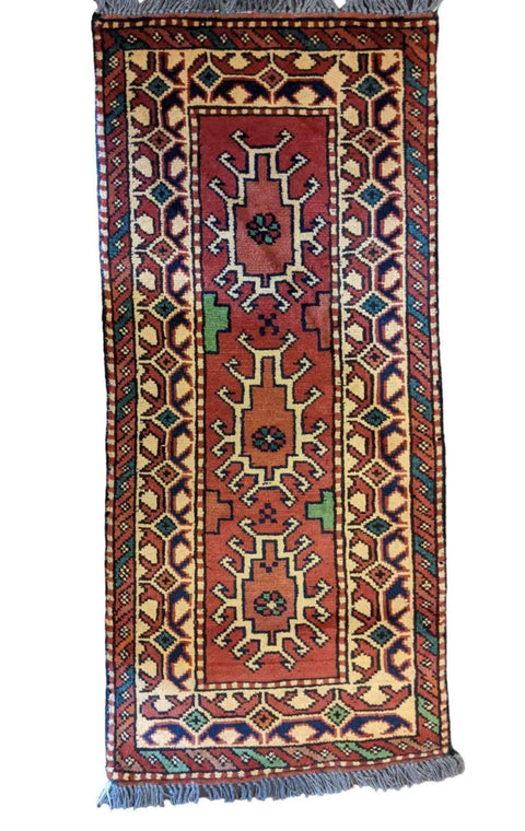 103 x 49 cm Afghan Tribal Red Rug - Rugoutlet