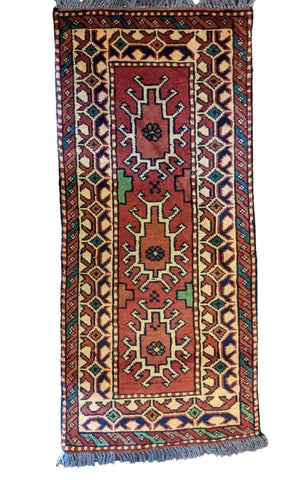 103 x 49 cm Afghan Tribal Red Rug - Rugoutlet