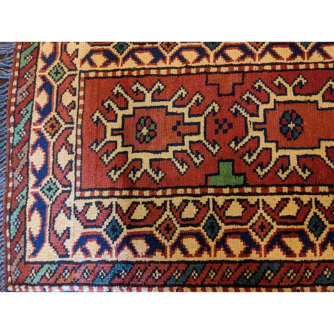 103 x 49 cm Afghan Tribal Red Rug - Rugmaster