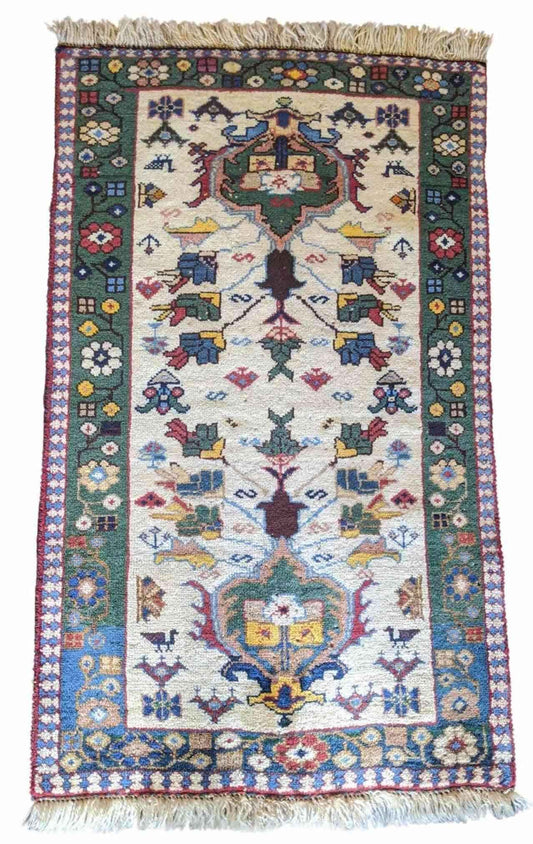 103 x 60 cm Persian Yalameh Tribal Beige Small Rug - Rugmaster