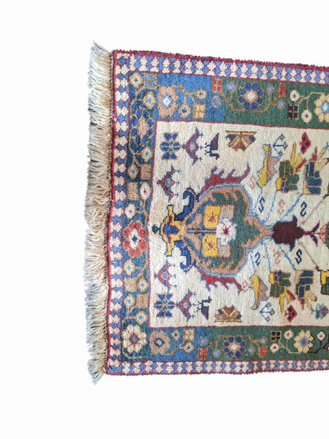 103 x 60 cm Persian Yalameh Tribal Beige Small Rug - Rugoutlet