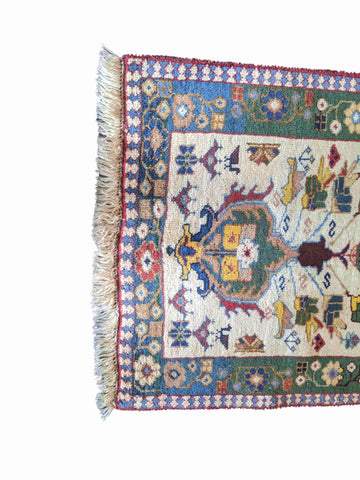 103 x 60 cm Persian Yalameh Tribal Beige Small Rug - Rugoutlet