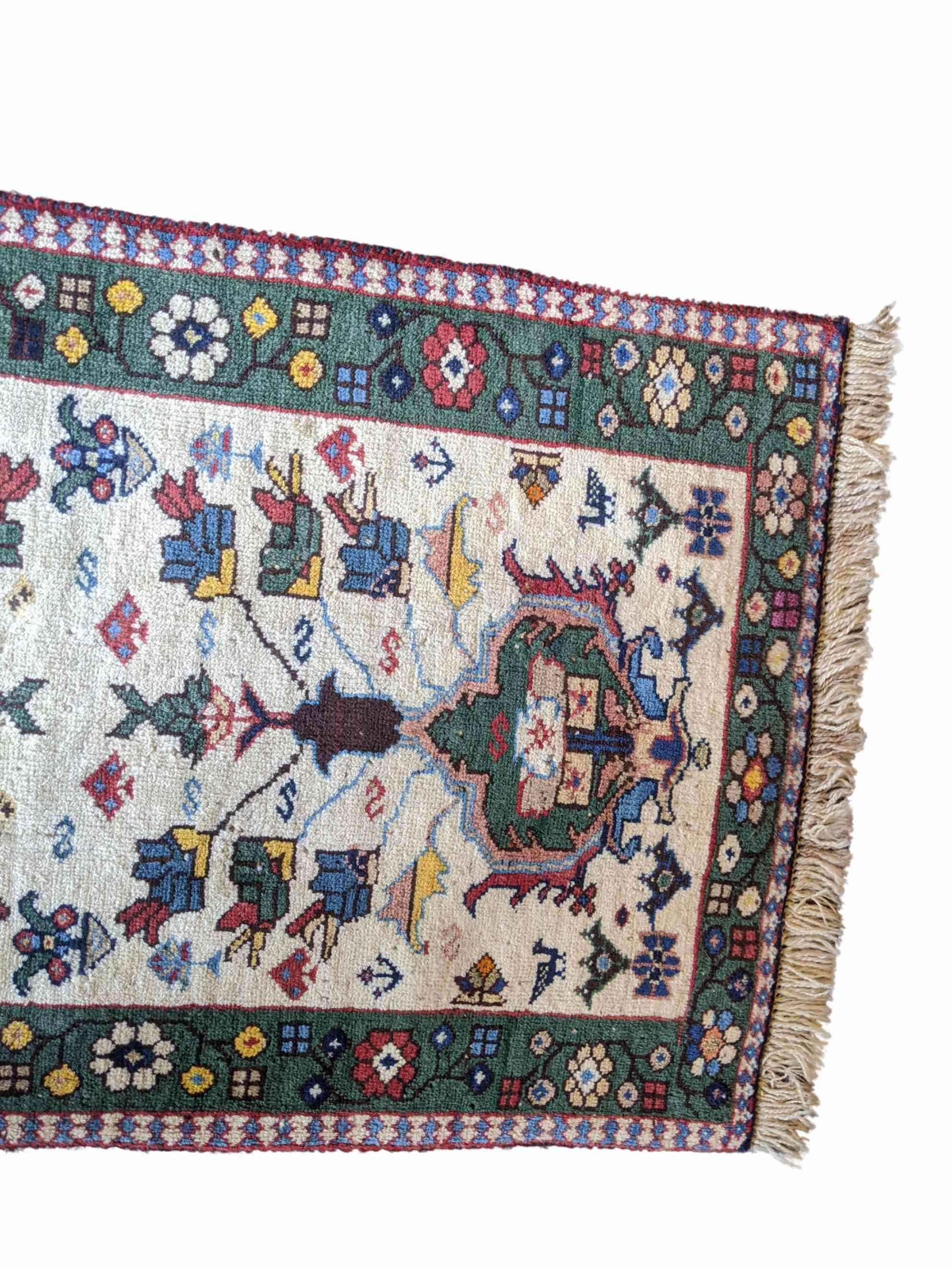 103 x 60 cm Persian Yalameh Tribal Beige Small Rug - Rugoutlet