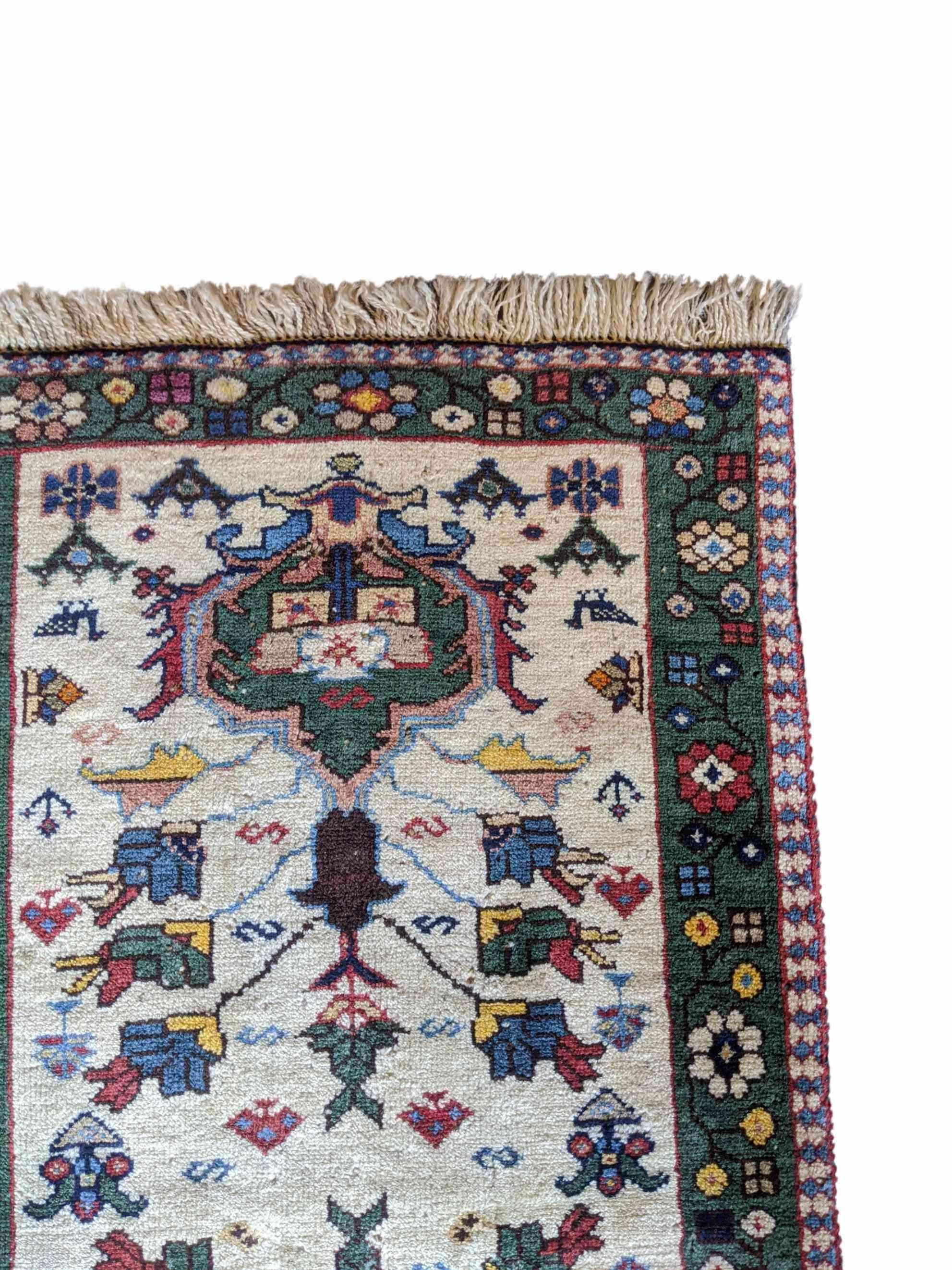 103 x 60 cm Persian Yalameh Tribal Beige Small Rug - Rugmaster