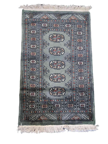 107 x 66 cm Pakistan Bukhara Modern Blue Rug - Rugmaster
