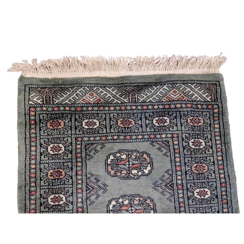 107 x 66 cm Pakistan Bukhara Modern Blue Rug - Rugmaster