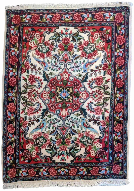 108 x 75 cm Fine Saroq Traditional Red Rug - Rugmaster