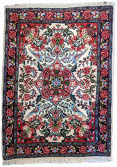 108 x 75 cm Fine Sarouk Traditional Red Rug - Rugoutlet