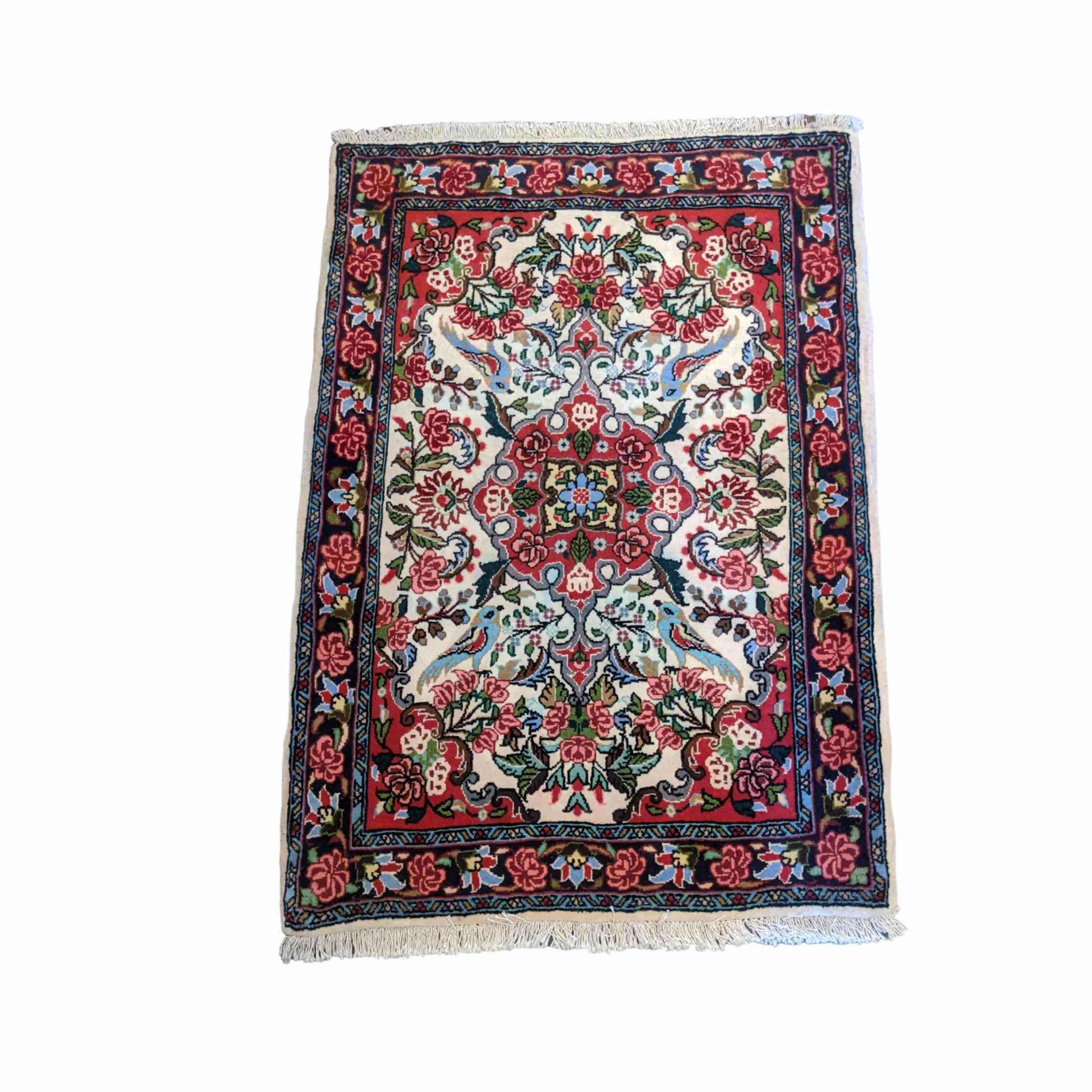 108 x 75 cm Fine Sarouk Traditional Red Rug - Rugoutlet