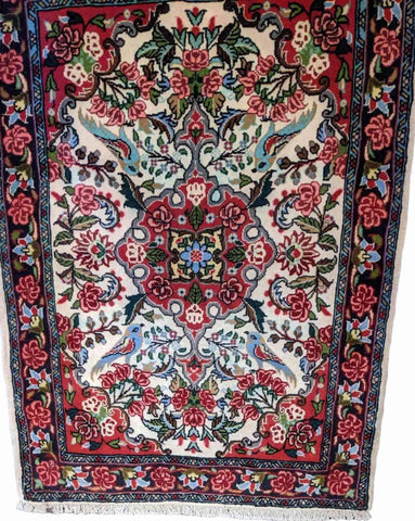 108 x 75 cm Fine Sarouk Traditional Red Rug - Rugoutlet