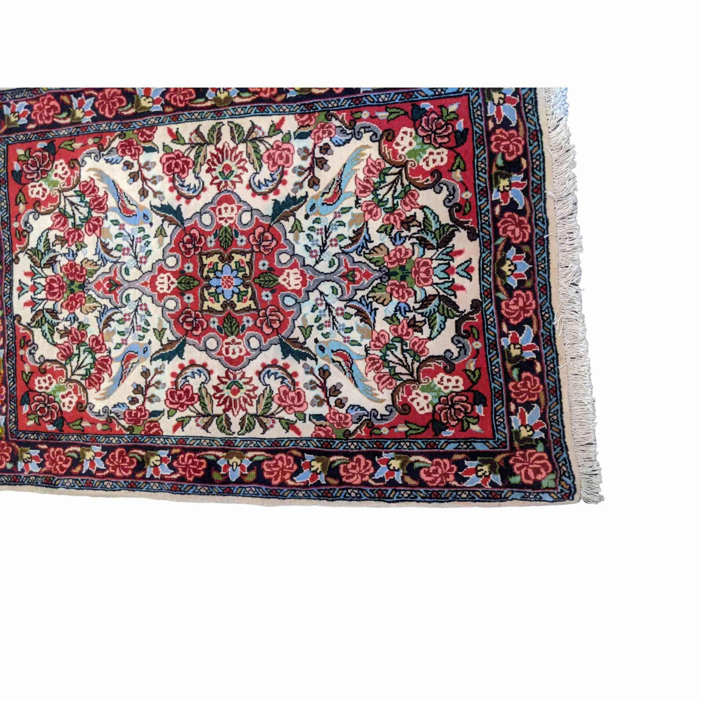 108 x 75 cm Fine Sarouk Traditional Red Rug - Rugoutlet