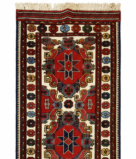 Afghan Moshwani Runner Red Rug 380 x 84 cm (12.47 x 2.76 ft)